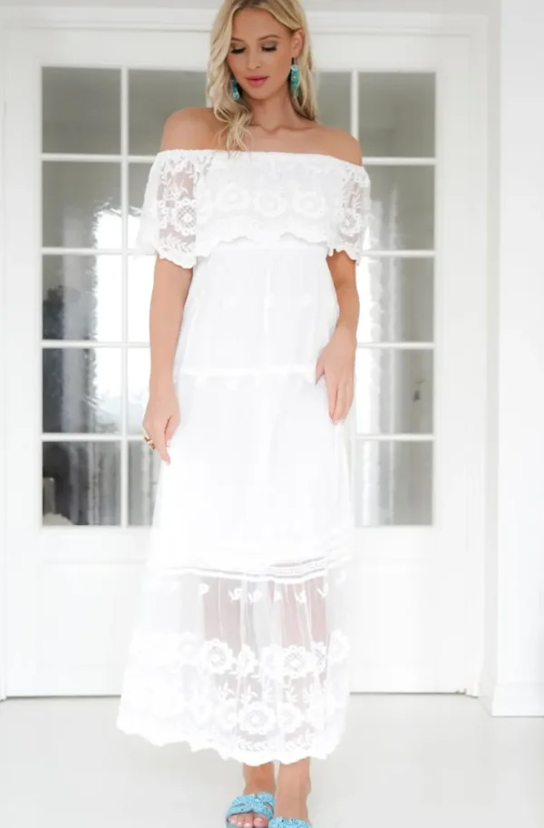 MIXED BRANDS - Offshoulder Maxi Dress L172 - White Fashion