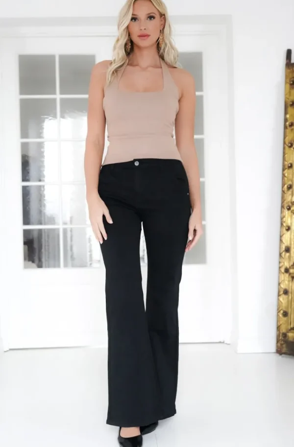 MIXED BRANDS - Pant Cotton Flare 8056 - Black Online