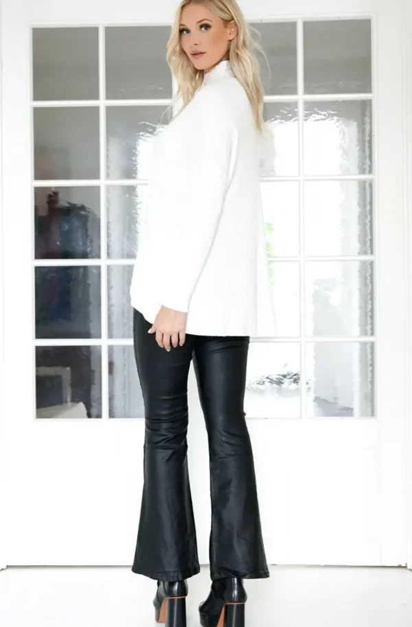 MIXED BRANDS - Pant flare with slit 9122-1 - Black Best