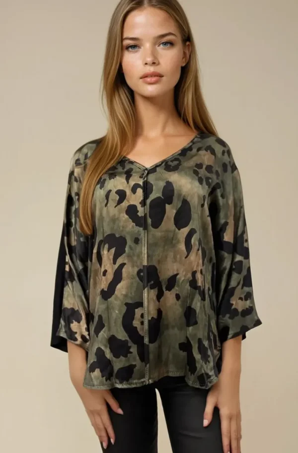 MIXED BRANDS - Polene Blouse 7889 - Khaki Leo Outlet