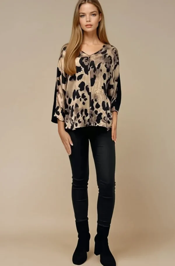 MIXED BRANDS - Polene Blouse 7889 - Champagne Leo Fashion