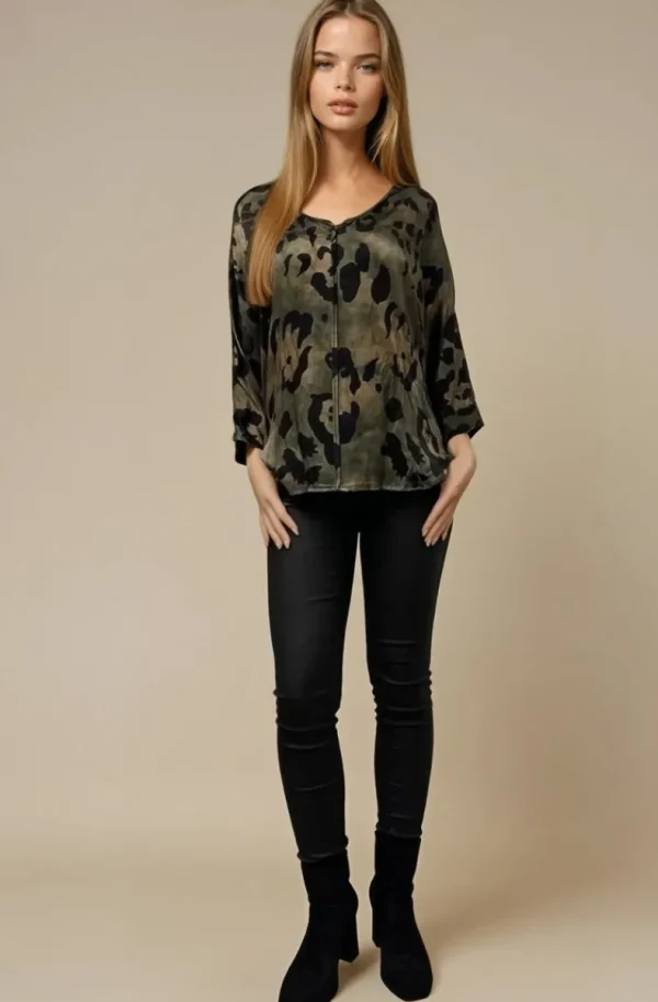 MIXED BRANDS - Polene Blouse 7889 - Khaki Leo Outlet