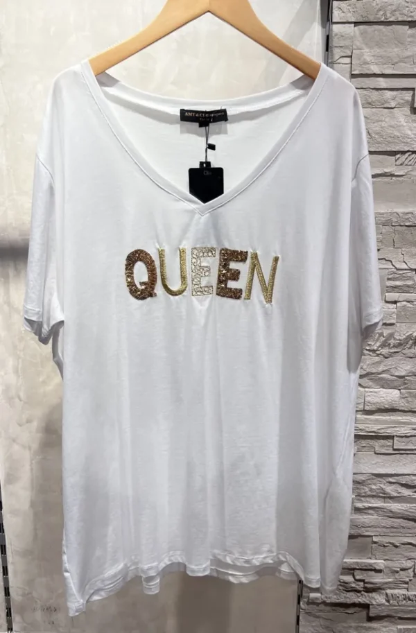 MIXED BRANDS - Queen plus size t-shirt AC509 - White Best