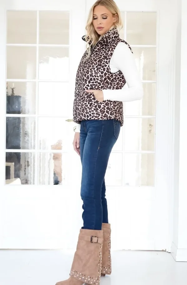 MIXED BRANDS - Quilted Vest 2363 - Beige Leo Best