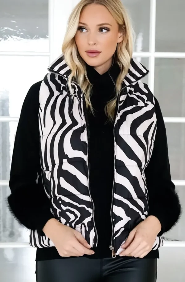 MIXED BRANDS - Quilted Vest 2363 - Zebra Best