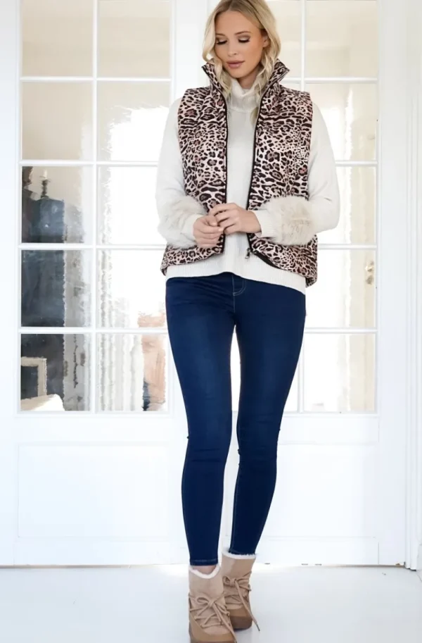 MIXED BRANDS - Quilted Vest 2363 - Camel Leo Sale
