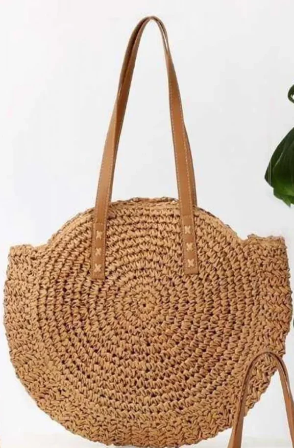 MIXED BRANDS - Round Straw bag 1350 - Beige Fashion