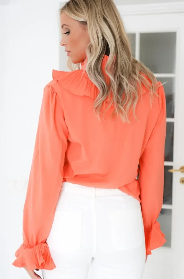 MIXED BRANDS - Ruffle Blouse 8497-2003 - Orange Light Discount