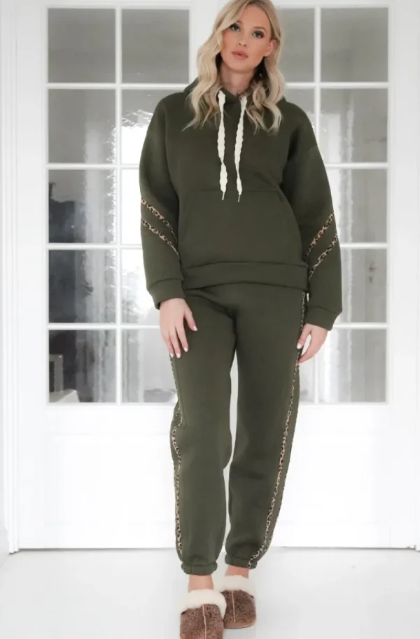 MIXED BRANDS - Set hoodie and sweatpants with leostripe 50210 - Military New