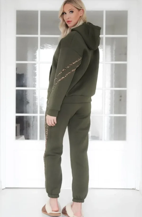 MIXED BRANDS - Set hoodie and sweatpants with leostripe 50210 - Military New