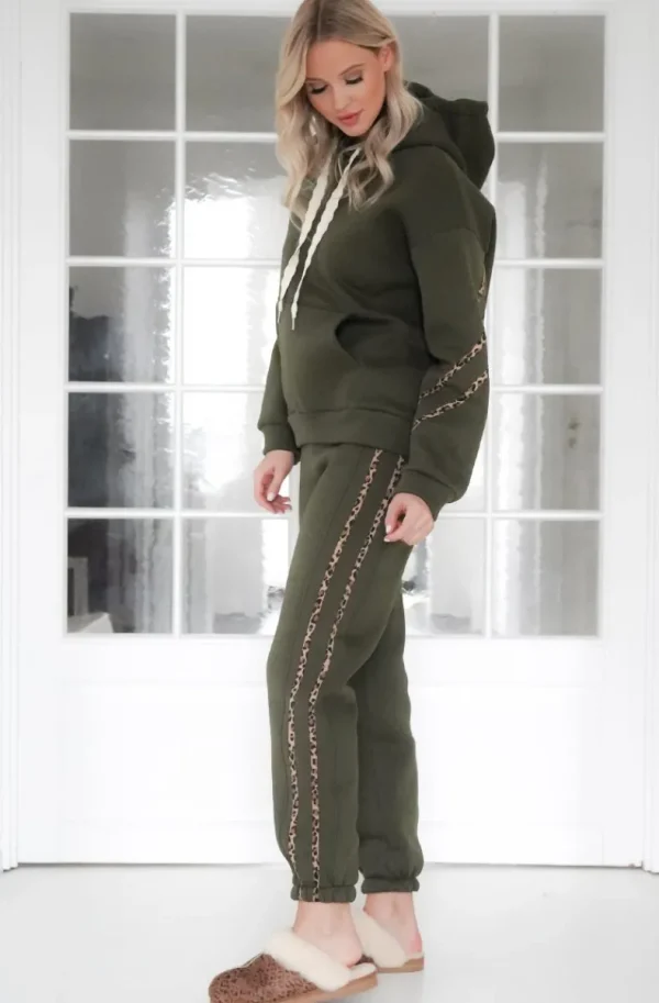 MIXED BRANDS - Set hoodie and sweatpants with leostripe 50210 - Military New