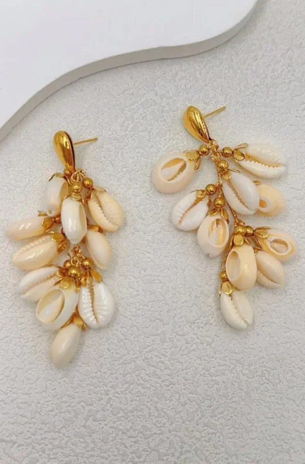 MIXED BRANDS - Shell Earrings BO168 - Gold Hot