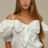 MIXED BRANDS - Shirt with Bow 34633 - White Discount
