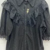 MIXED BRANDS - Short sleeve blouse with lace 9631-3310 - Black Fashion