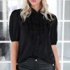 MIXED BRANDS - Short sleeve blouse 9604 - Black Best