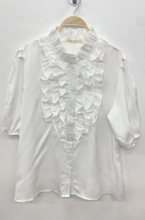 MIXED BRANDS - Short sleeve blouse 9604 - White Sale