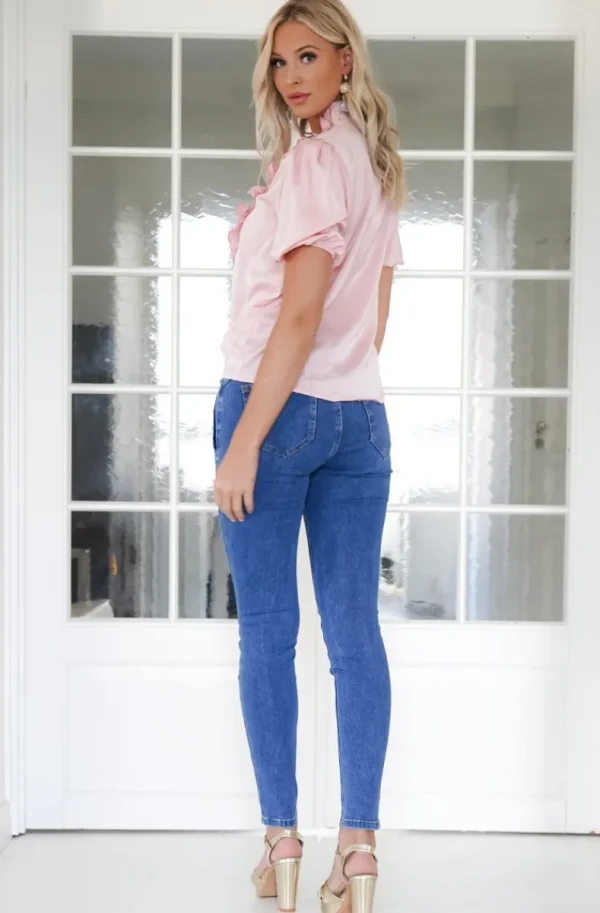 MIXED BRANDS - Short sleeve blouse 9604 - Pink Discount