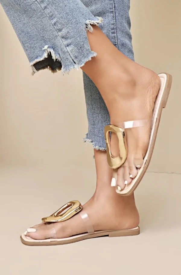 MIXED BRANDS - Sliders with buckle SS-283 - Nude Best