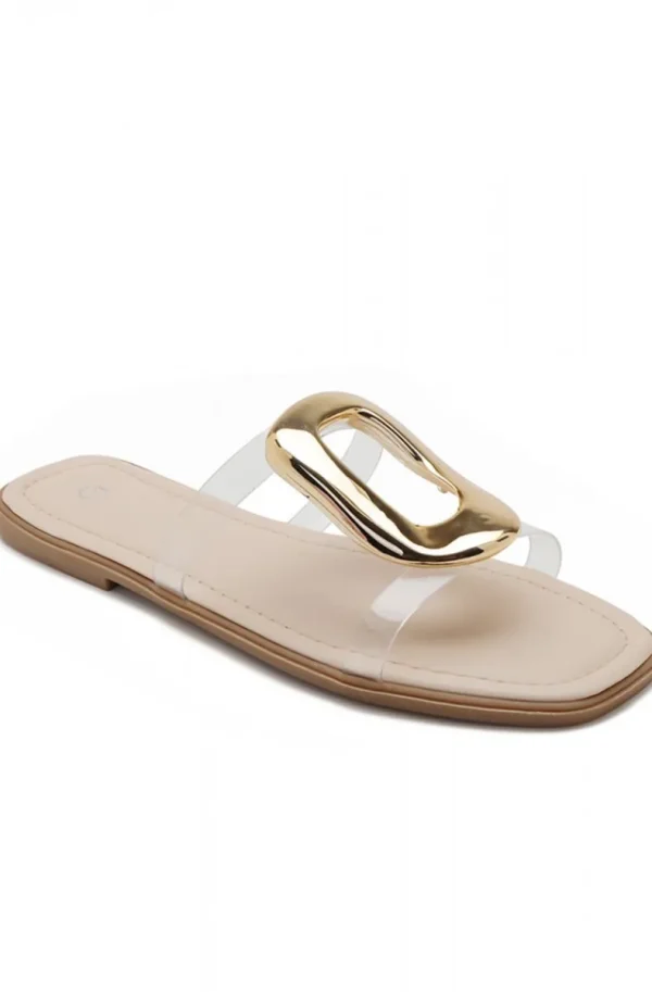 MIXED BRANDS - Sliders with buckle SS-283 - Nude Best