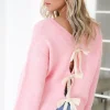MIXED BRANDS - Sweater Bows Back 2413-2052 - Pink Discount
