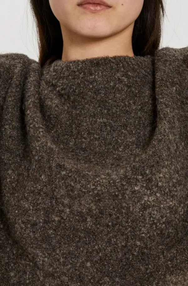 NORR - Filine Knit Top - Dark Brown Hot