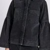 NORR - Hannali LS Denim jacket - Black wash Sale