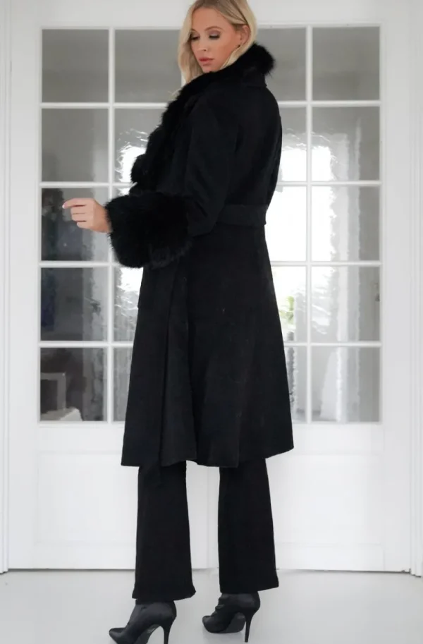 PLAIN VANILLA - Amazing coat with Faux fur Details - Black Best