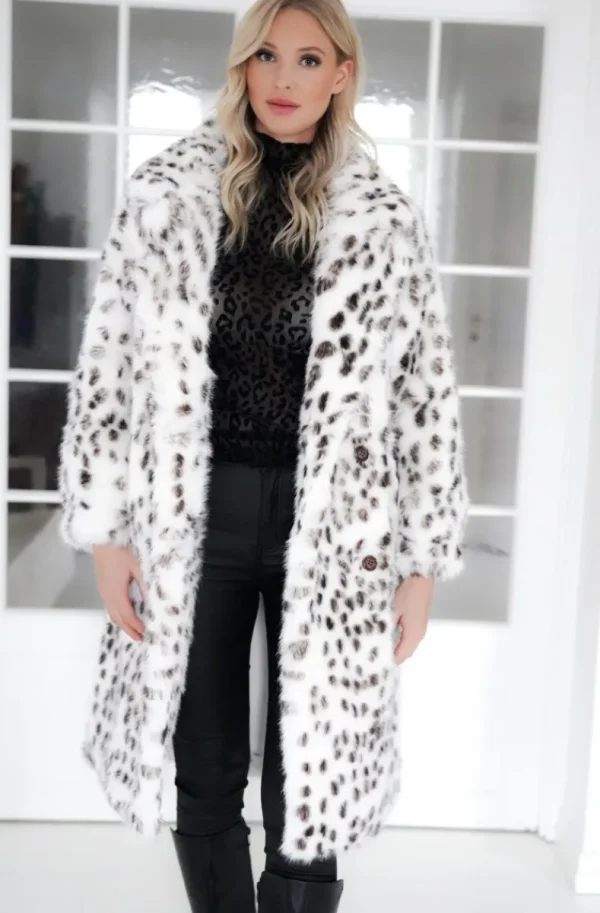 PLAIN VANILLA - Long Faux Fur Leo Coat Sale
