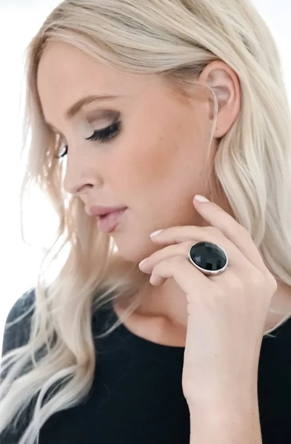 PLAIN VANILLA - Monsoon Ring Medium - Black Sale