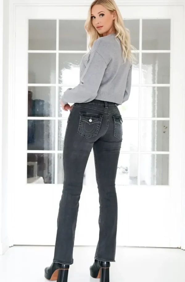 TRUE RELIGION - Becca Mid Rise Bootcut Flap - Charcoal Best