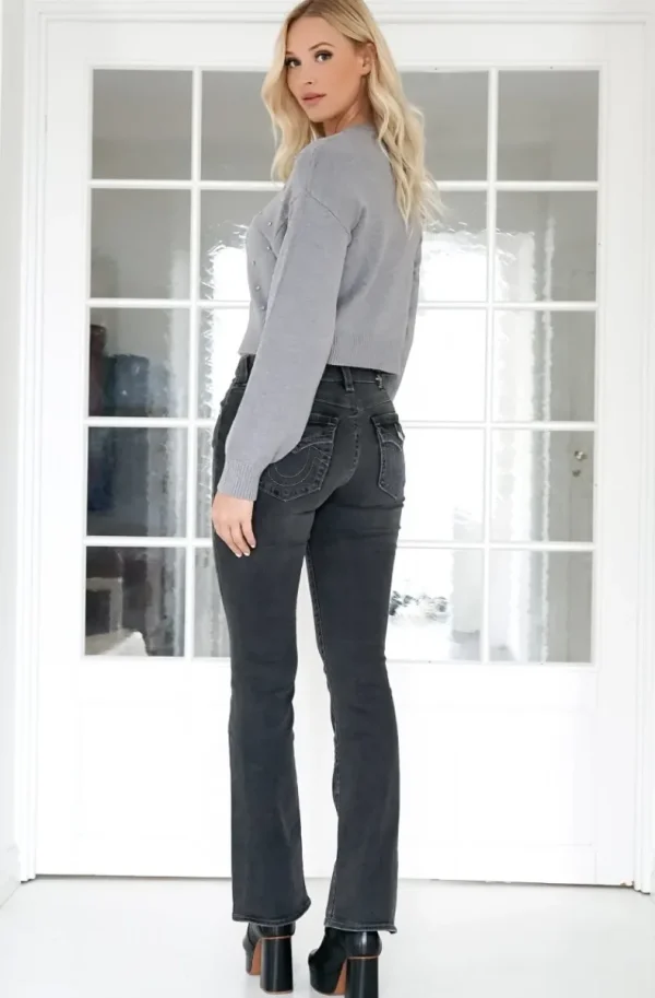 TRUE RELIGION - Becca Mid Rise Bootcut Flap - Charcoal Best