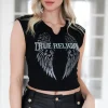TRUE RELIGION - Crystal Wing HS Crew Tee - Jet Black Hot