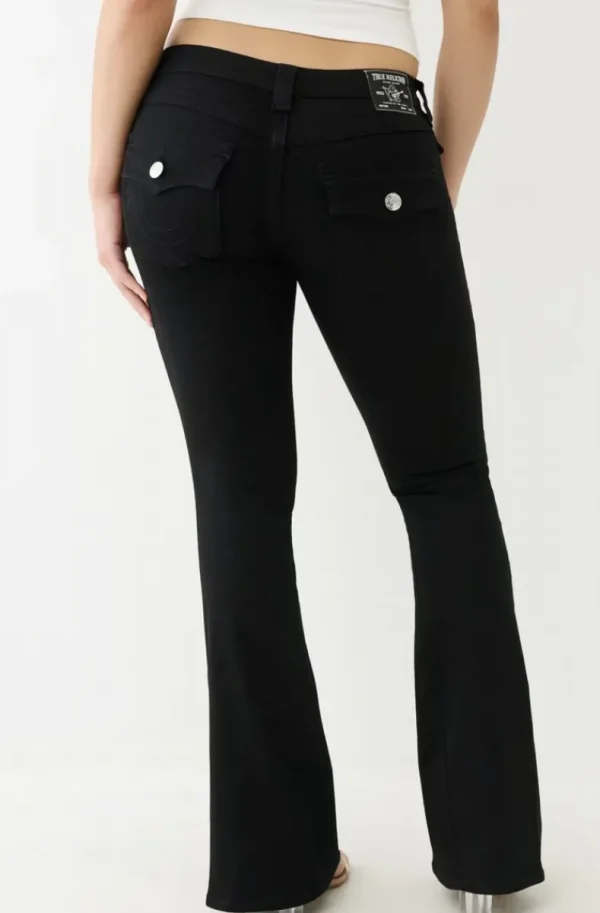TRUE RELIGION - Joey Low Rise Flare Black Body Rinse Discount