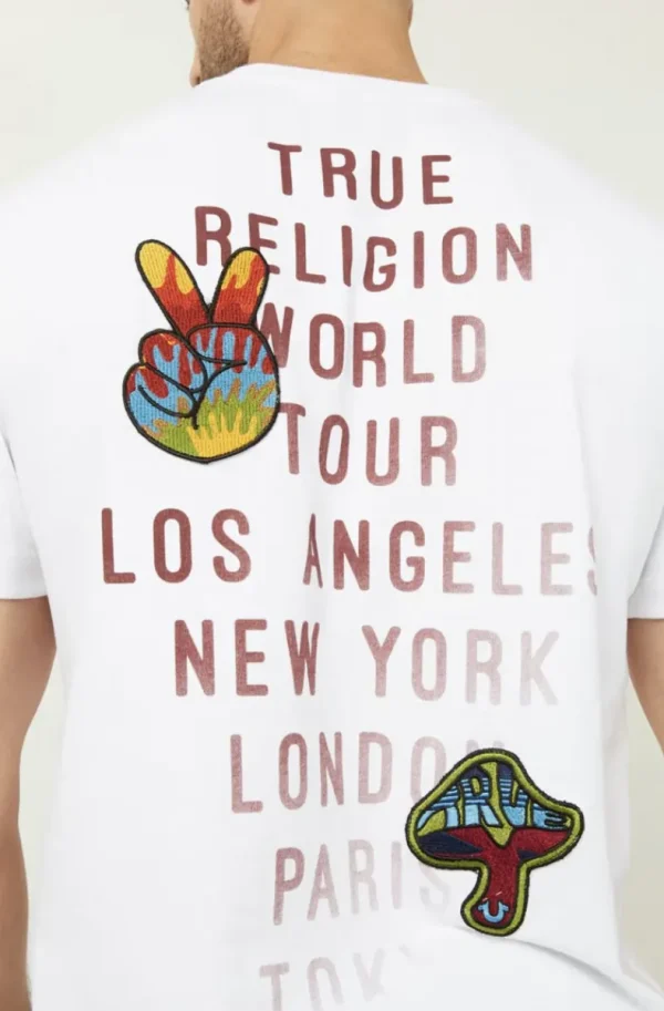 TRUE RELIGION - Patch Short Sleeve Tee - White New
