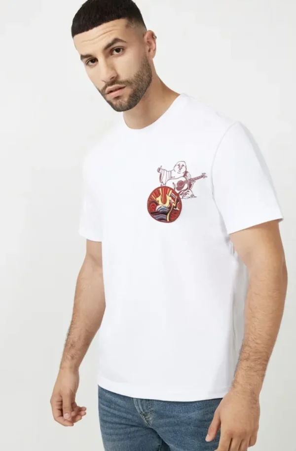 TRUE RELIGION - Patch Short Sleeve Tee - White New