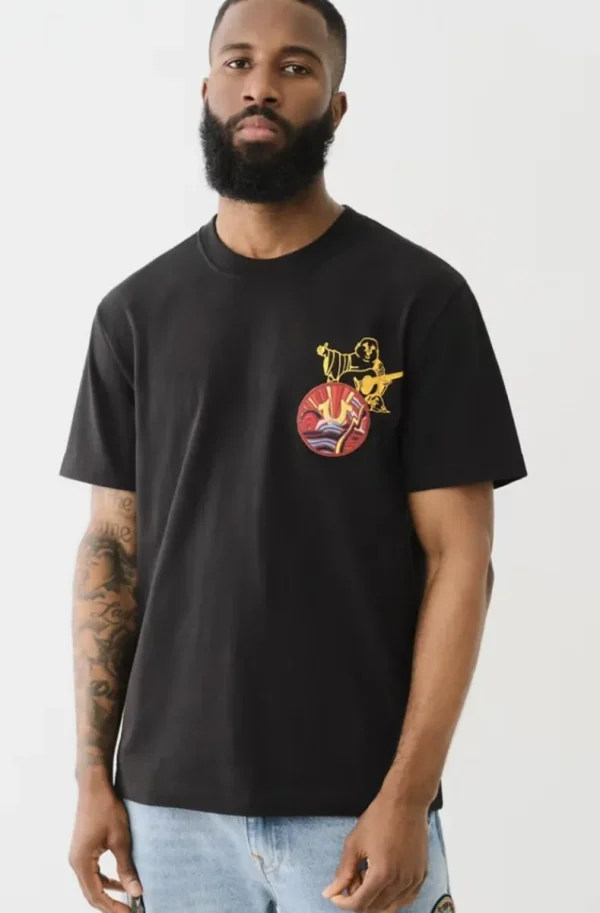TRUE RELIGION - Patch Short Sleeve Tee - Black Discount