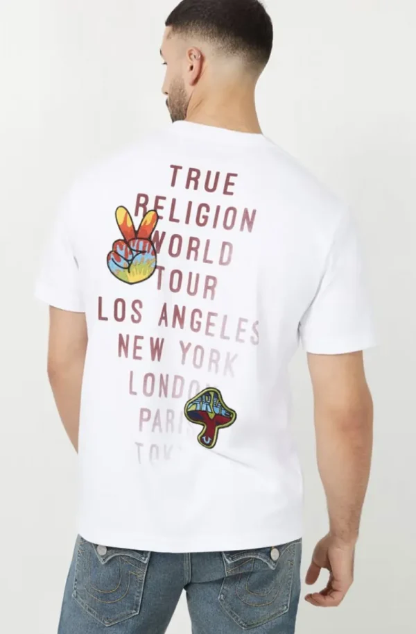 TRUE RELIGION - Patch Short Sleeve Tee - White New