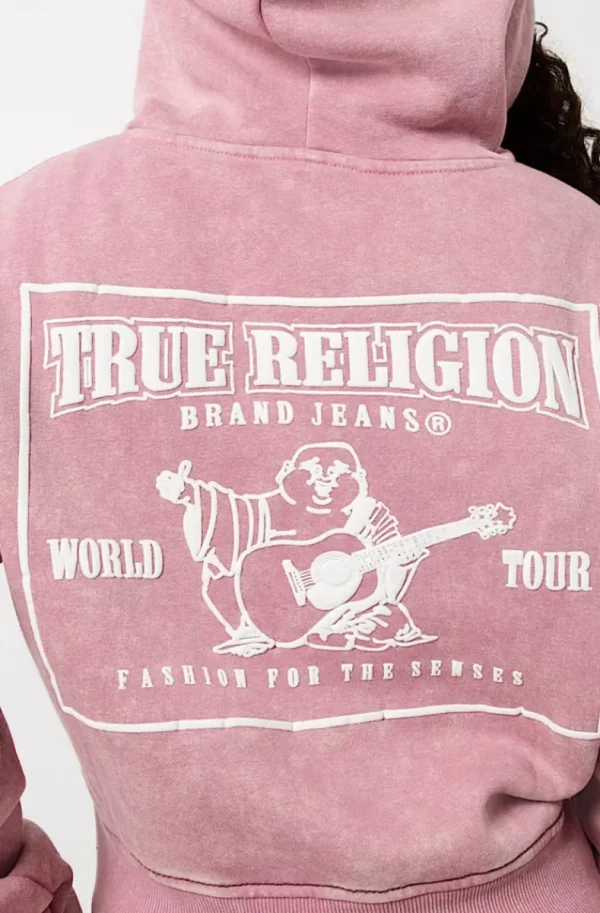 TRUE RELIGION - Washed old mutli srs Hoodie - Heather Rose Sale