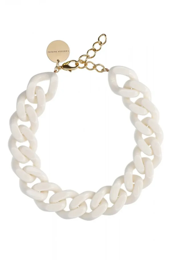 VANESSA BARONI - Big flat chain necklace VB2040OF - Off White Sale