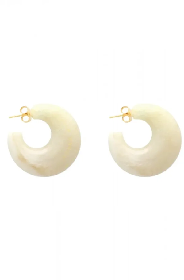 VANESSA BARONI - Moon Earring White Marble Clearance